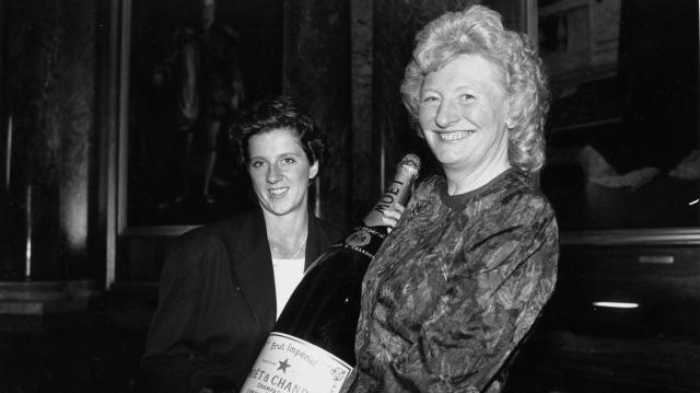 Sally Gunnell with Mary Peters in 1991